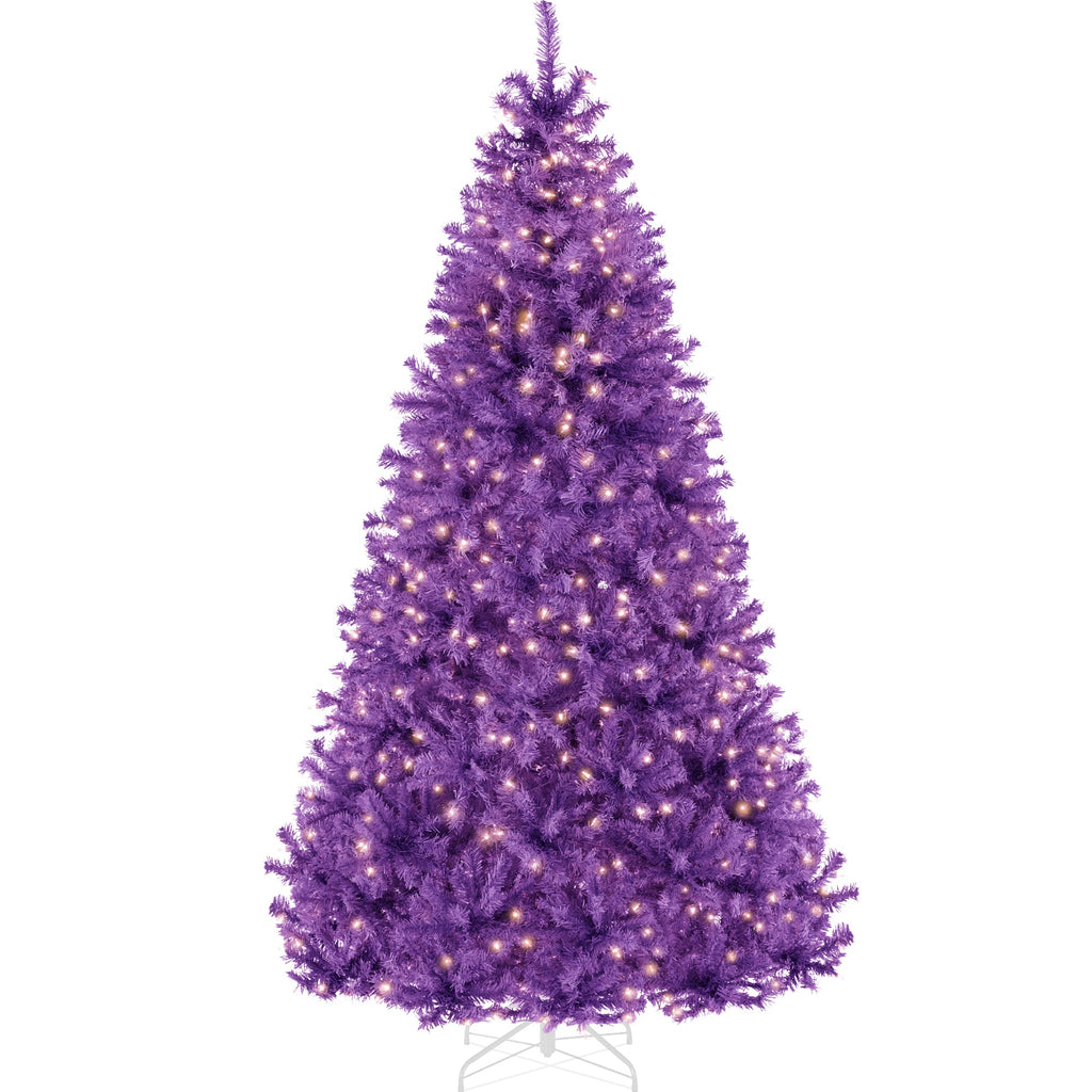 Pre-Lit Artificial Purple Christmas Tree with Incandescent Lights with eye-catching holiday style