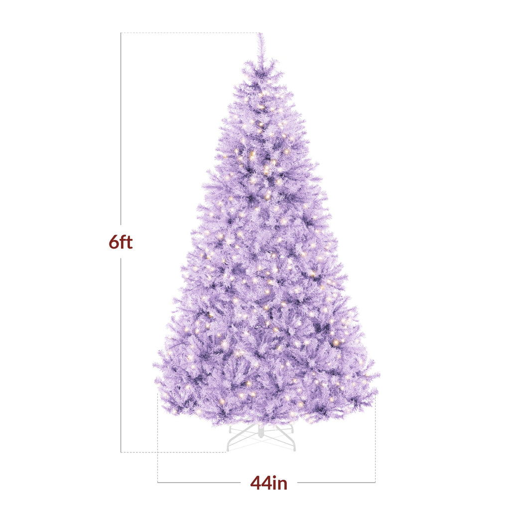 Pre-Lit Artificial Lavender Christmas Tree with Incandescent Lights for festive seasonal decorating