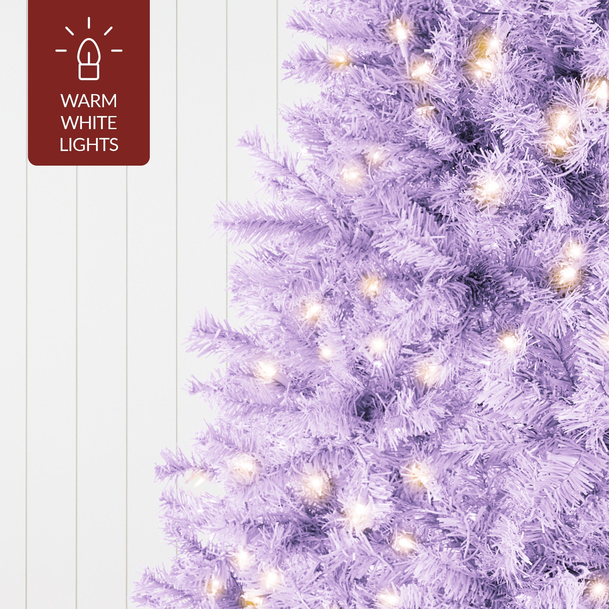 Pre-Lit Artificial Lavender Christmas Tree with Incandescent Lights for festive seasonal decorating