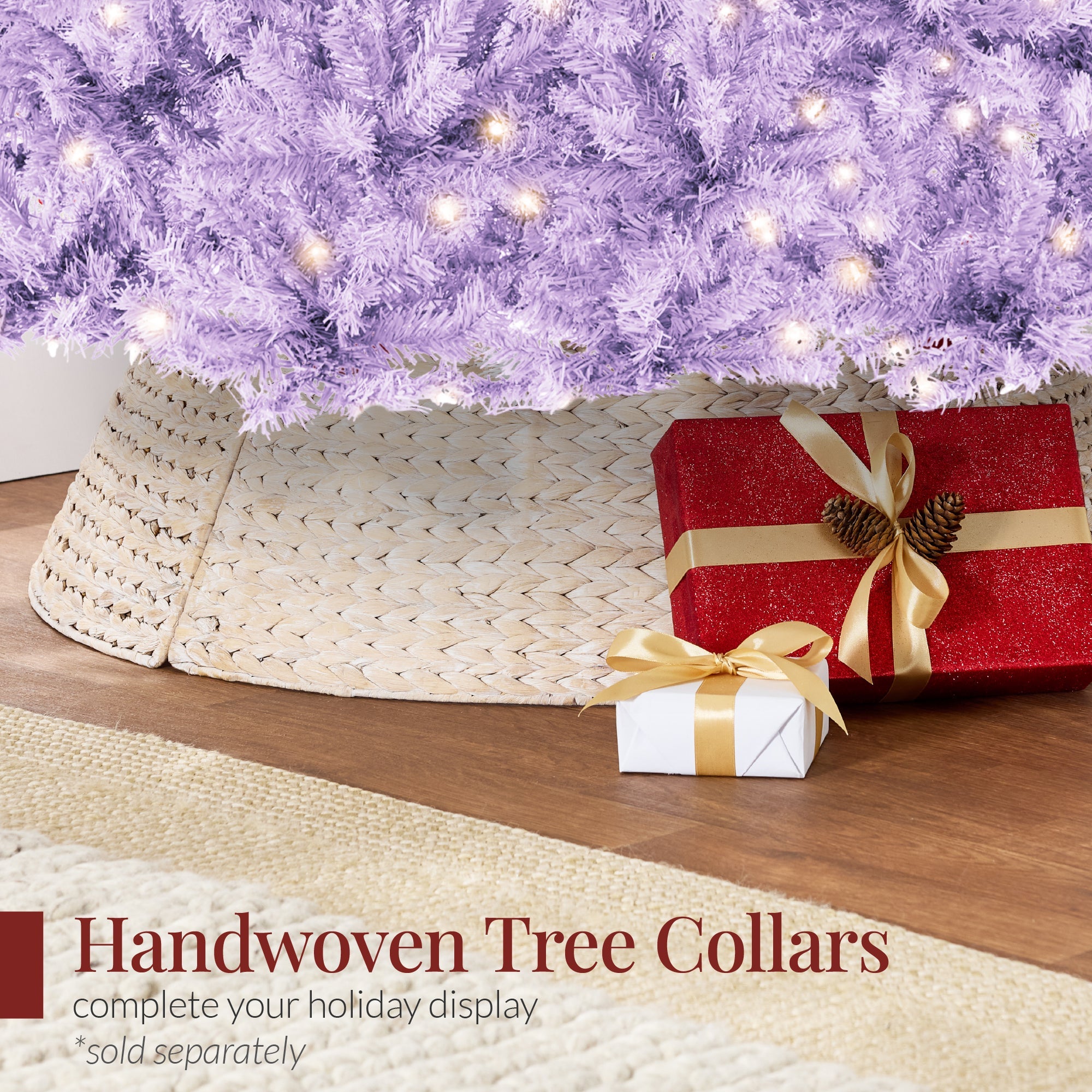Pre-Lit Artificial Lavender Christmas Tree with Incandescent Lights for festive seasonal decorating