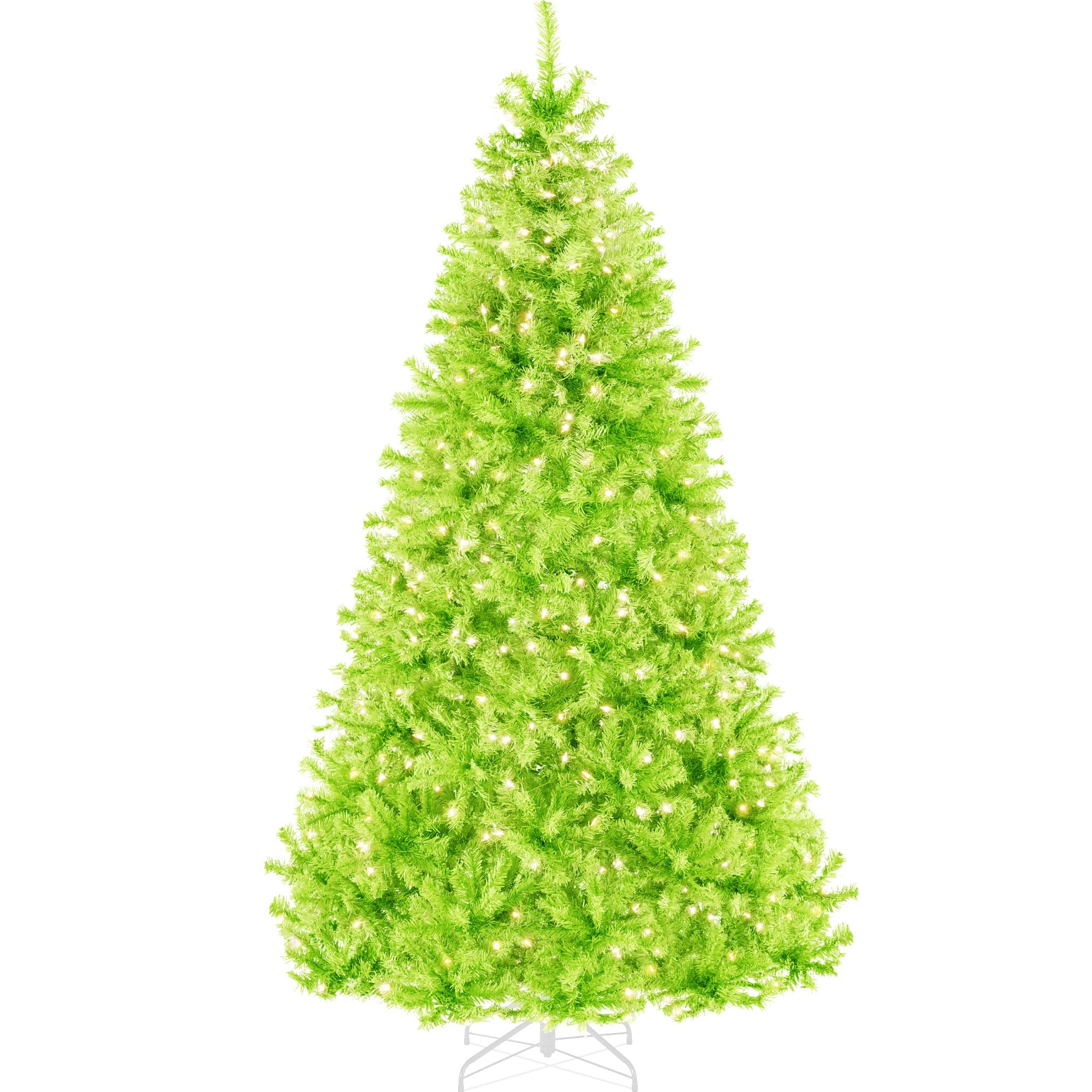Pre-Lit Artificial Lime Green Christmas Tree with Incandescent Lights with eye-catching holiday style