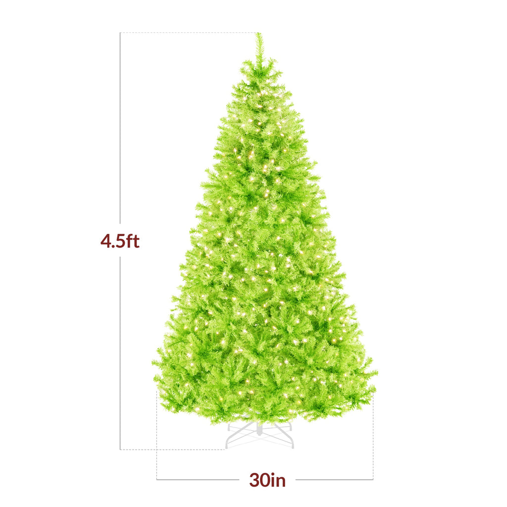 Pre-Lit Artificial Lime Green Christmas Tree with Incandescent Lights with eye-catching holiday style