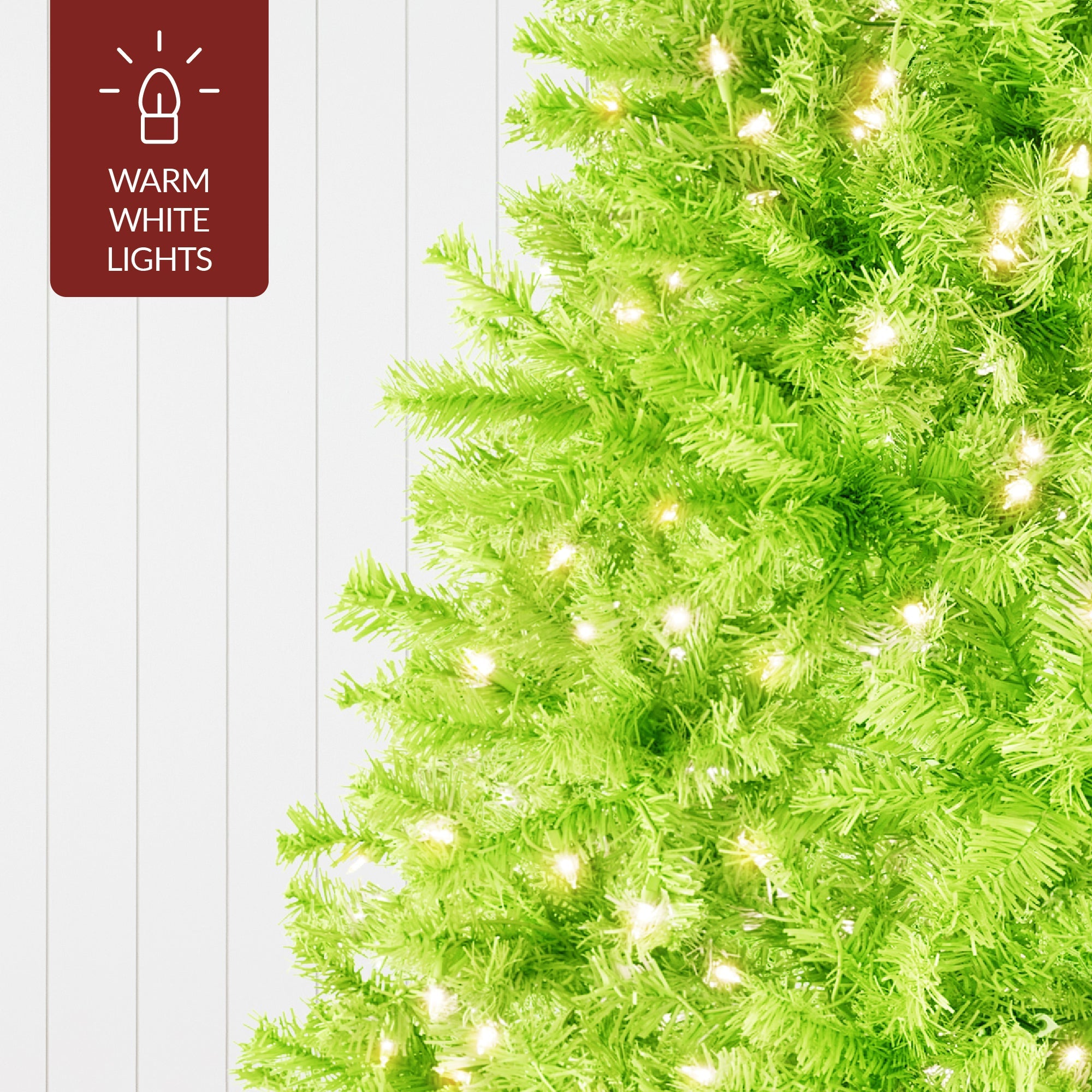 Pre-Lit Artificial Lime Green Christmas Tree with Incandescent Lights with eye-catching holiday style