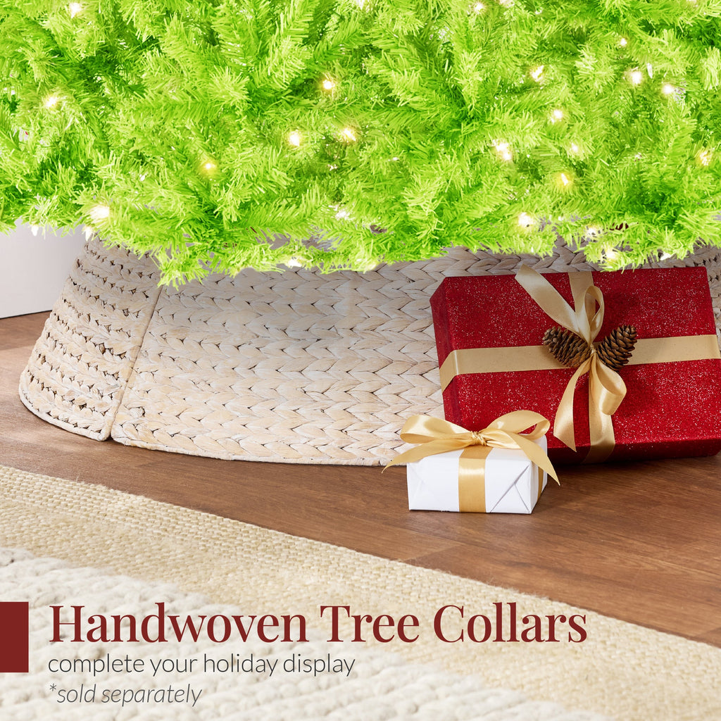 Pre-Lit Artificial Lime Green Christmas Tree with Incandescent Lights with eye-catching holiday style