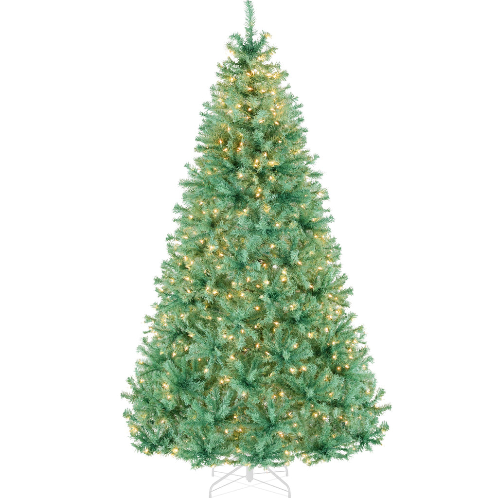 Pre-Lit Artificial Sage Green Christmas Tree with Incandescent Lights for festive seasonal decorating