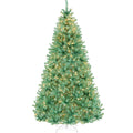 Pre-Lit Artificial Sage Green Christmas Tree with Incandescent Lights for festive seasonal decorating