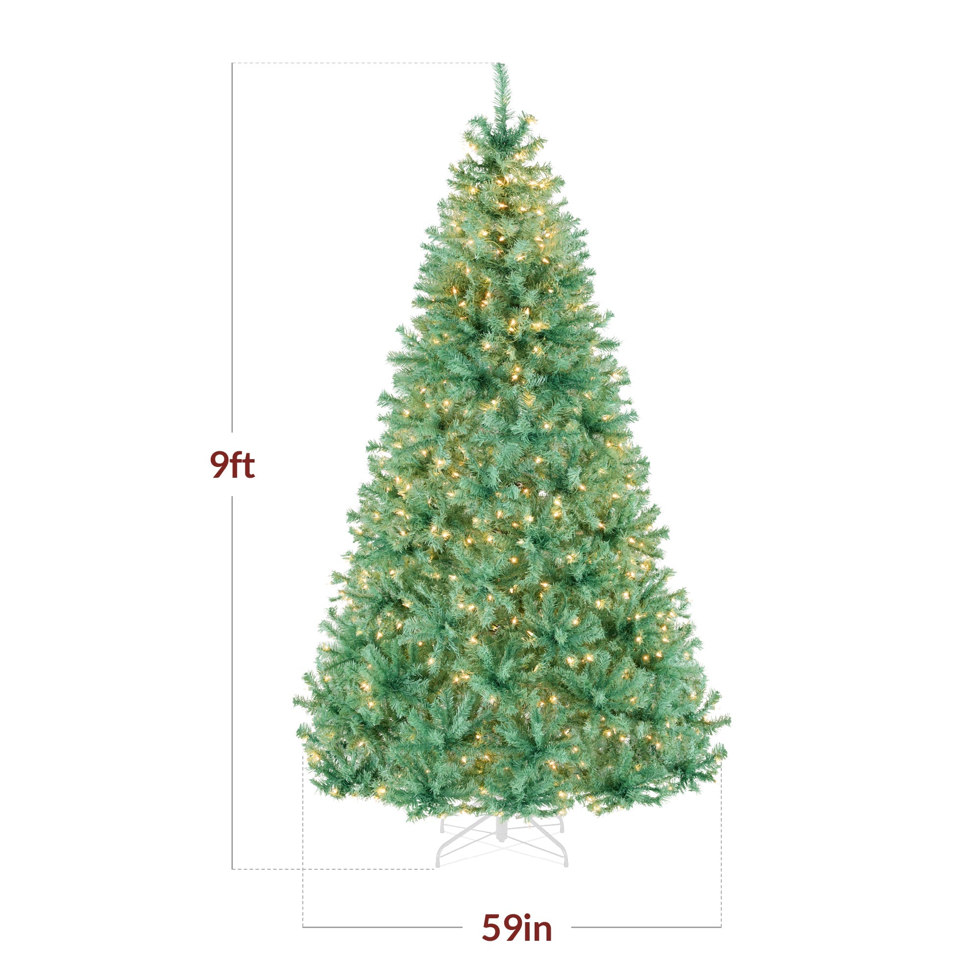 Pre-Lit Artificial Sage Green Christmas Tree with Incandescent Lights for festive seasonal decorating