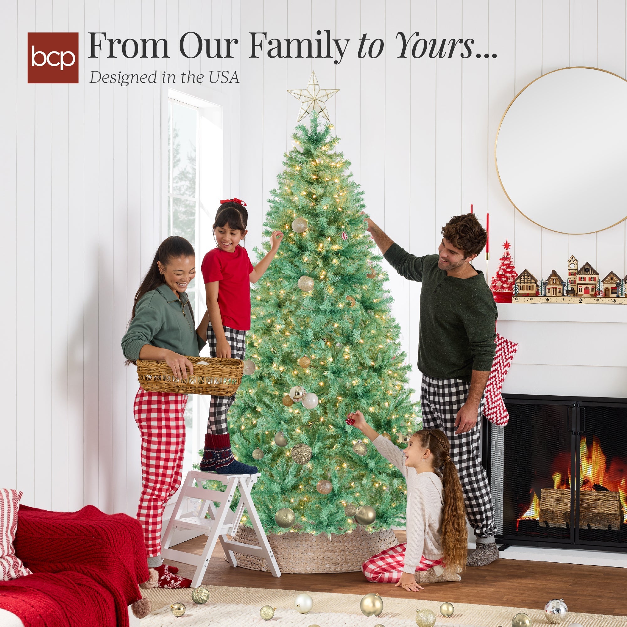 Pre-Lit Artificial Sage Green Christmas Tree with Incandescent Lights for festive seasonal decorating