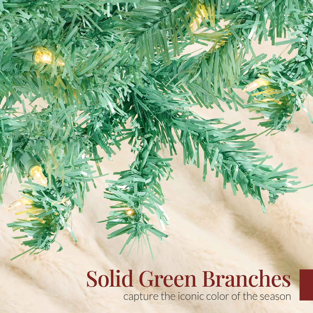 Pre-Lit Artificial Sage Green Christmas Tree with Incandescent Lights for festive seasonal decorating