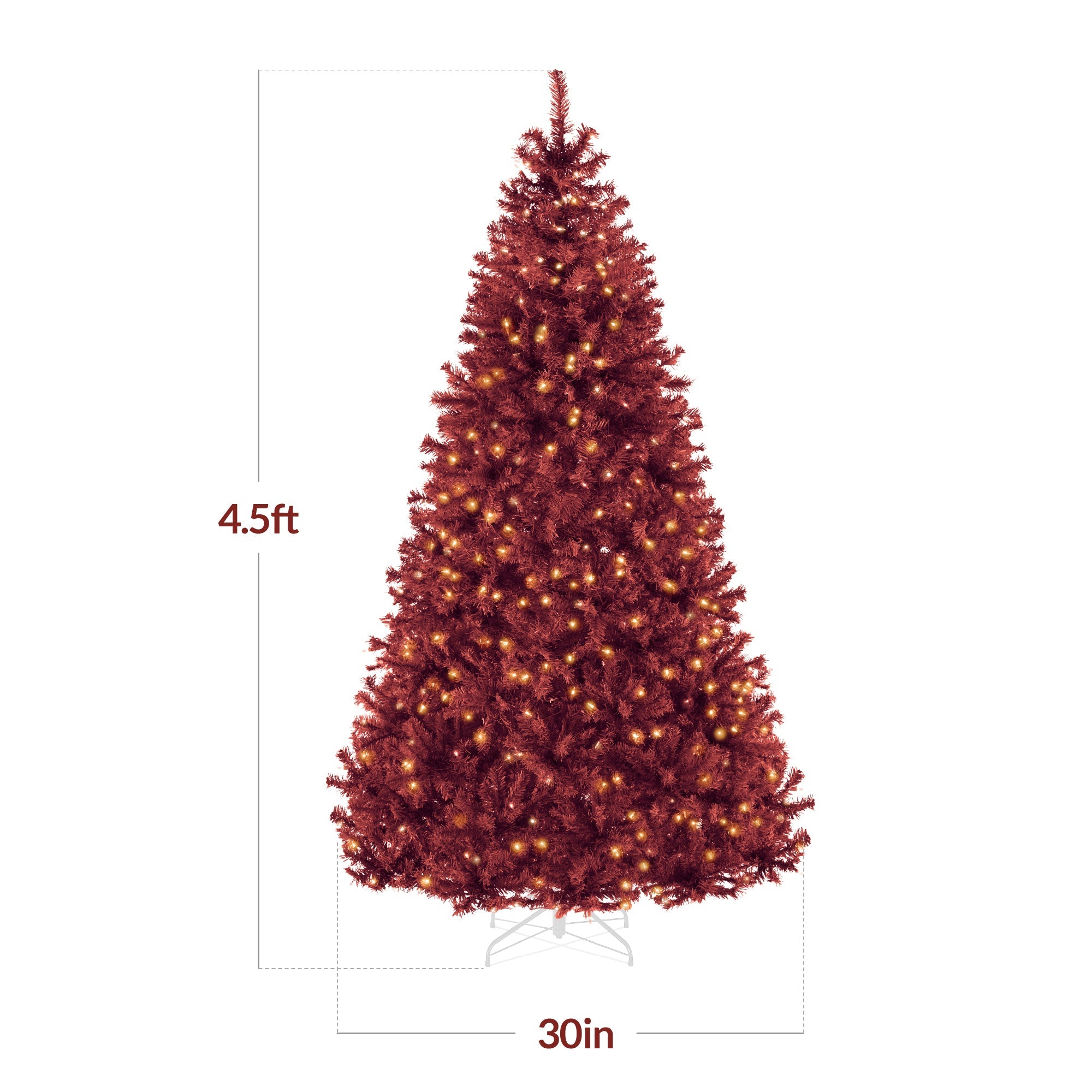 Pre-Lit Artificial Burgundy Christmas Tree with Incandescent Lights with eye-catching holiday style
