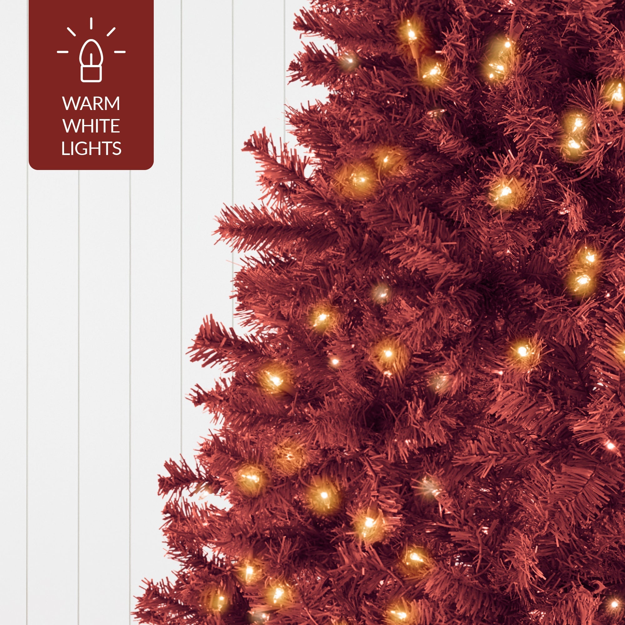 Pre-Lit Artificial Burgundy Christmas Tree with Incandescent Lights with eye-catching holiday style