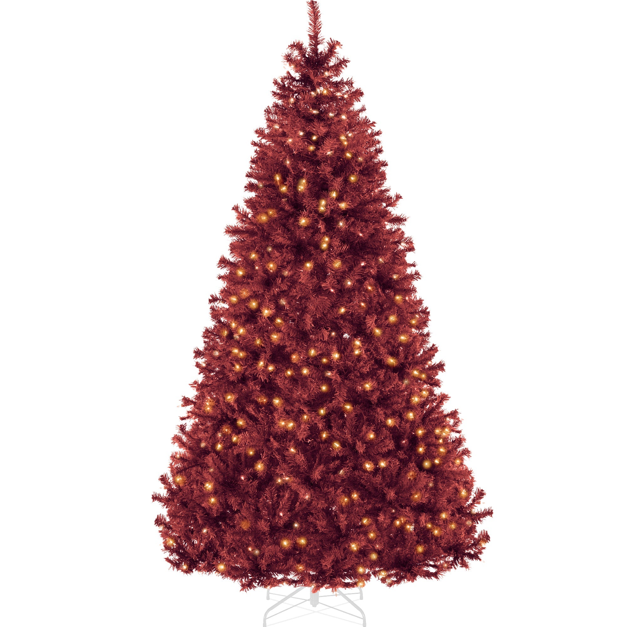 Pre-Lit Artificial Burgundy Christmas Tree with Incandescent Lights with eye-catching holiday style