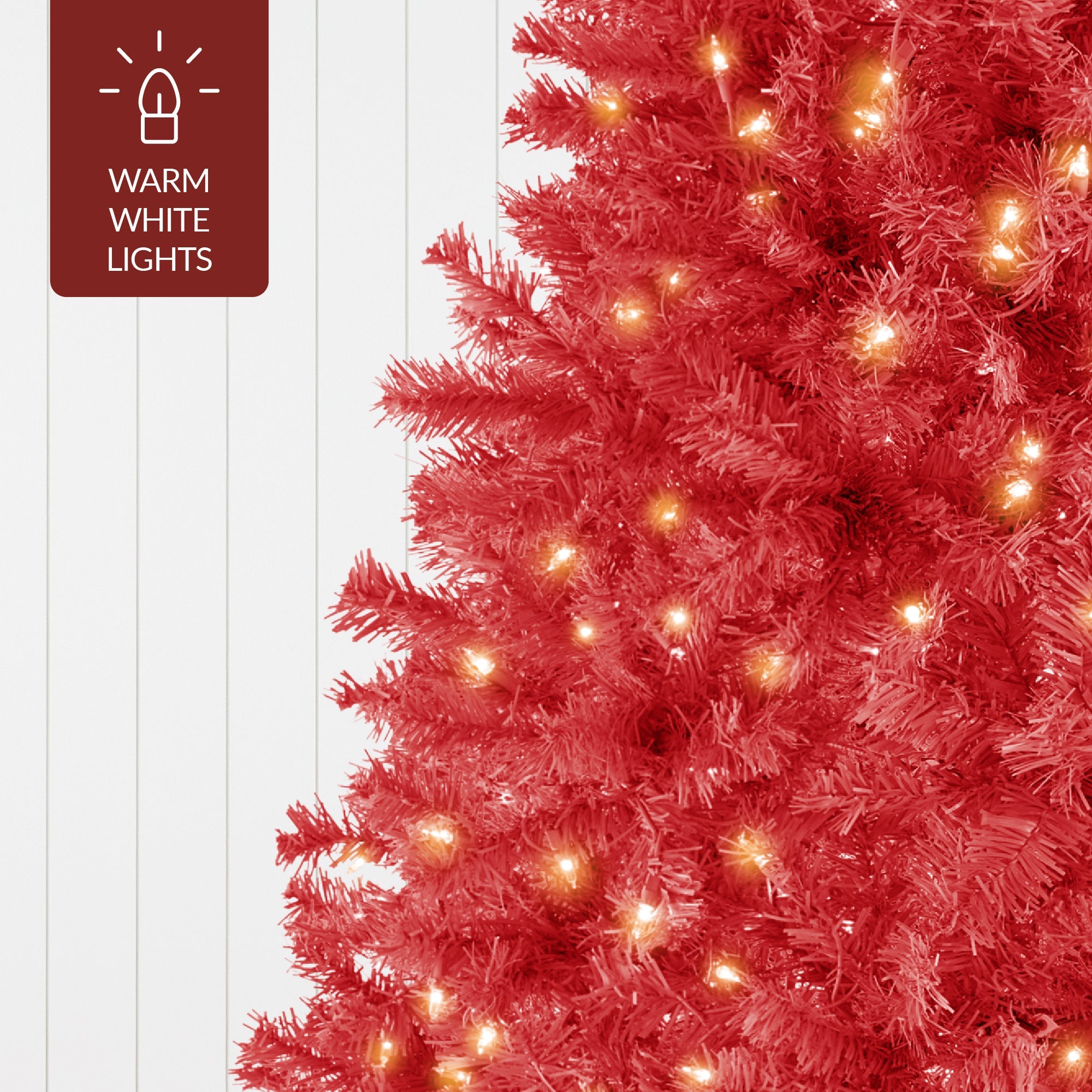 Pre-Lit Artificial Red Christmas Tree with Incandescent Lights for indoor and outdoor holiday displays
