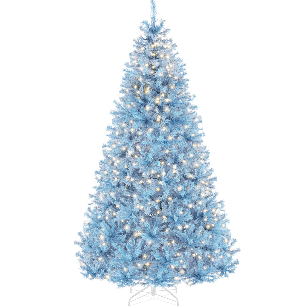Pre-Lit Artificial Baby Blue Christmas Tree with Incandescent Lights for indoor and outdoor holiday displays