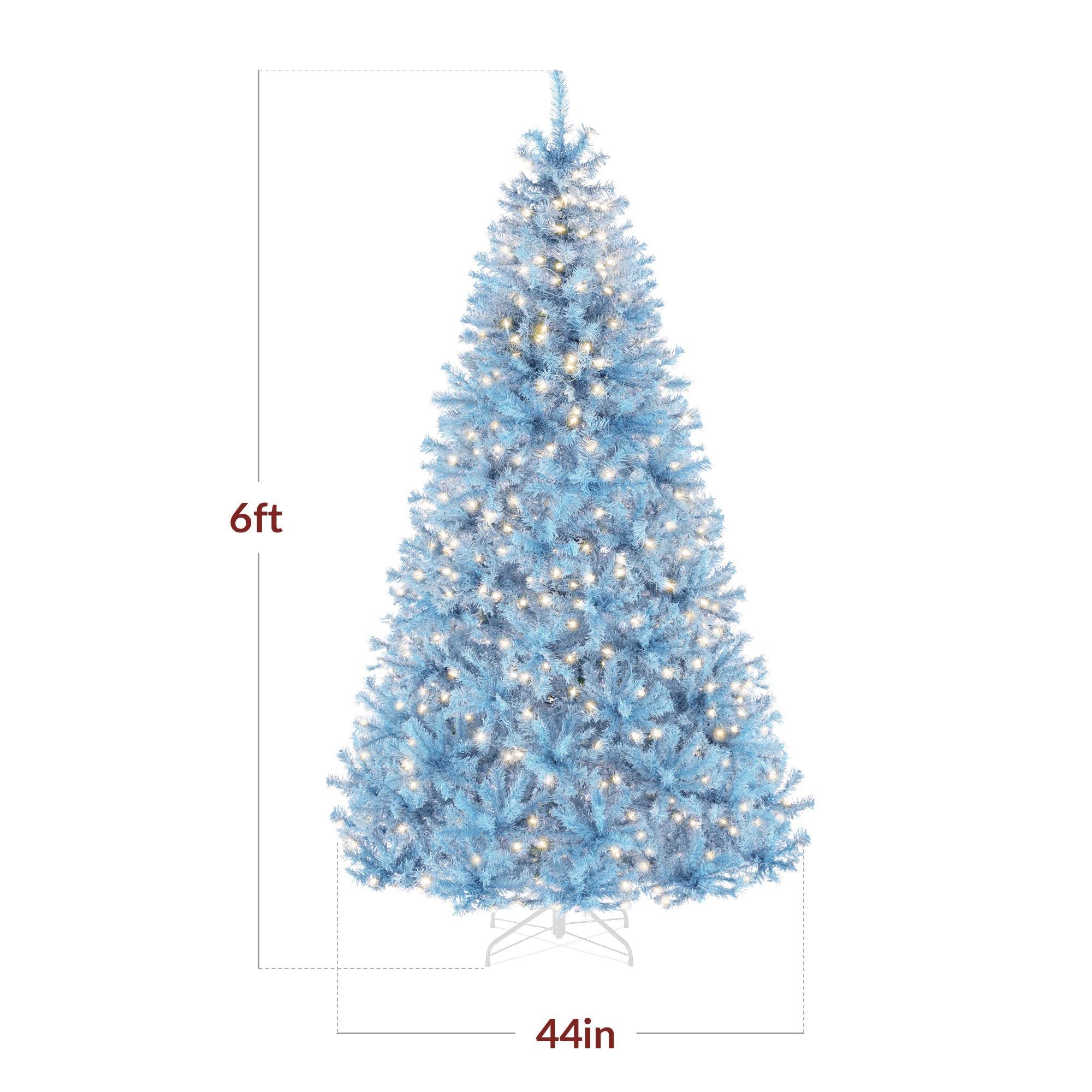 Pre-Lit Artificial Baby Blue Christmas Tree with Incandescent Lights for indoor and outdoor holiday displays