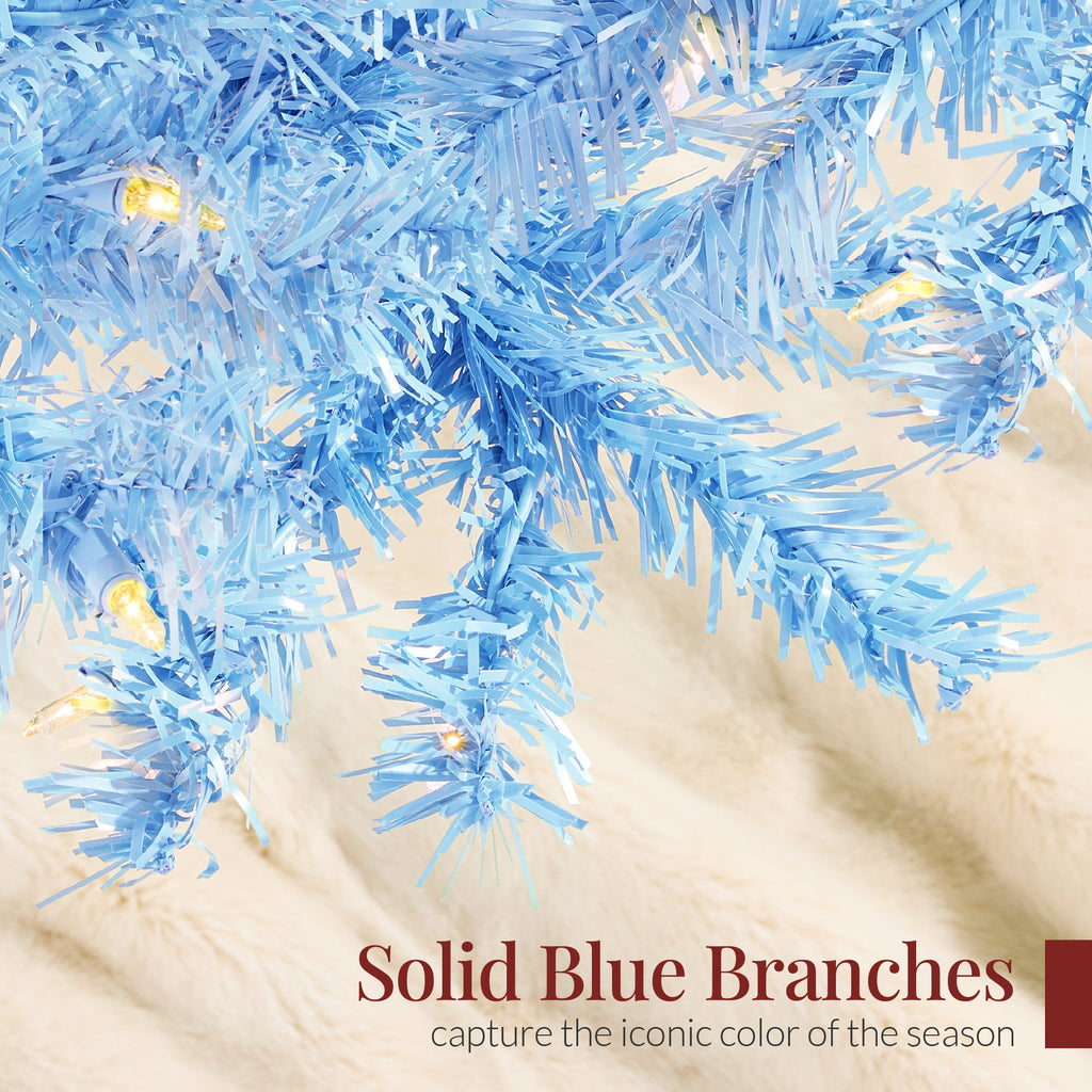 Pre-Lit Artificial Baby Blue Christmas Tree with Incandescent Lights for indoor and outdoor holiday displays
