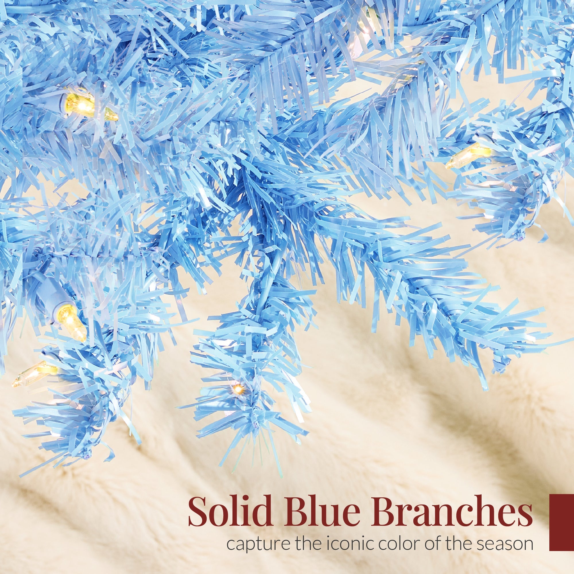 Pre-Lit Artificial Baby Blue Christmas Tree with Incandescent Lights for indoor and outdoor holiday displays