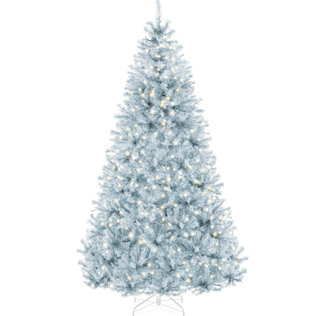 Pre-Lit Artificial Ice Blue Christmas Tree with Incandescent Lights for indoor and outdoor holiday displays