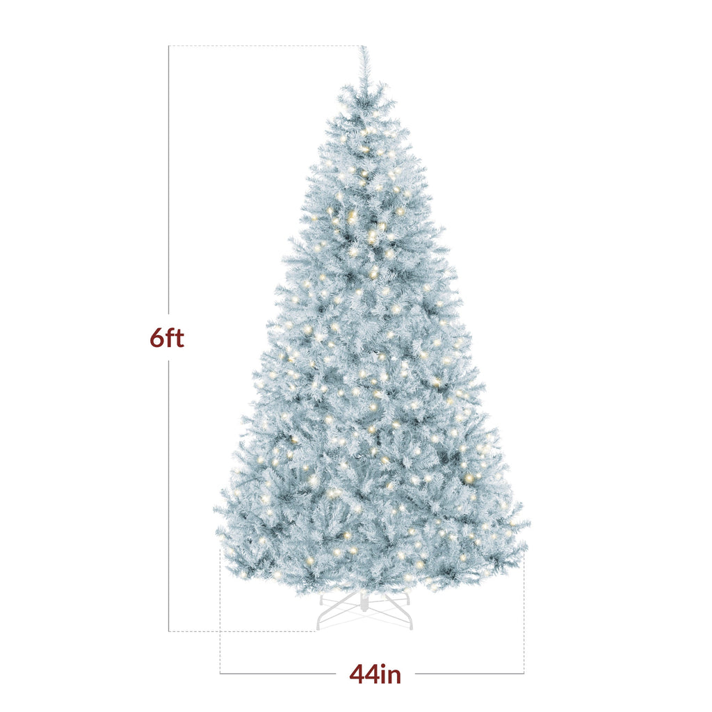 Pre-Lit Artificial Ice Blue Christmas Tree with Incandescent Lights for indoor and outdoor holiday displays