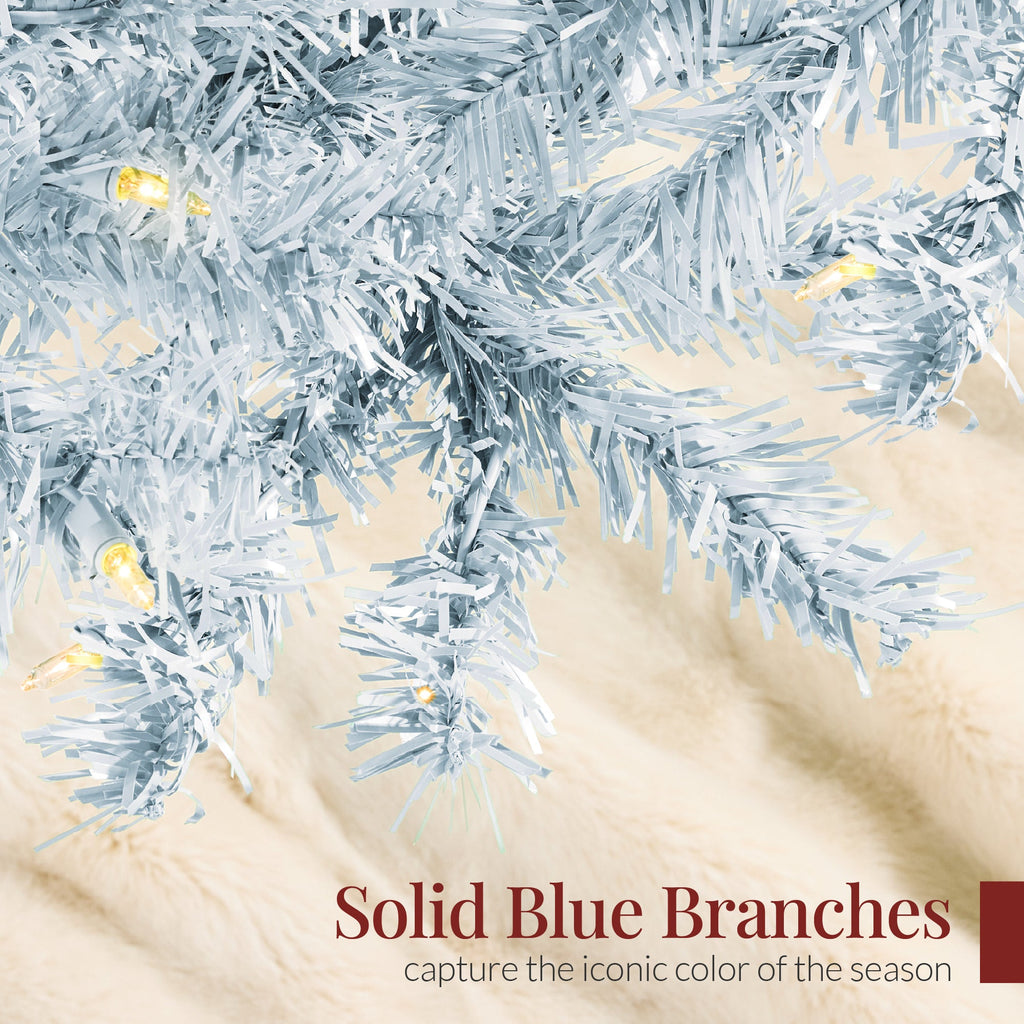 Pre-Lit Artificial Ice Blue Christmas Tree with Incandescent Lights for indoor and outdoor holiday displays