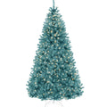 Pre-Lit Artificial Peacock Blue Christmas Tree with Incandescent Lights for indoor and outdoor holiday displays