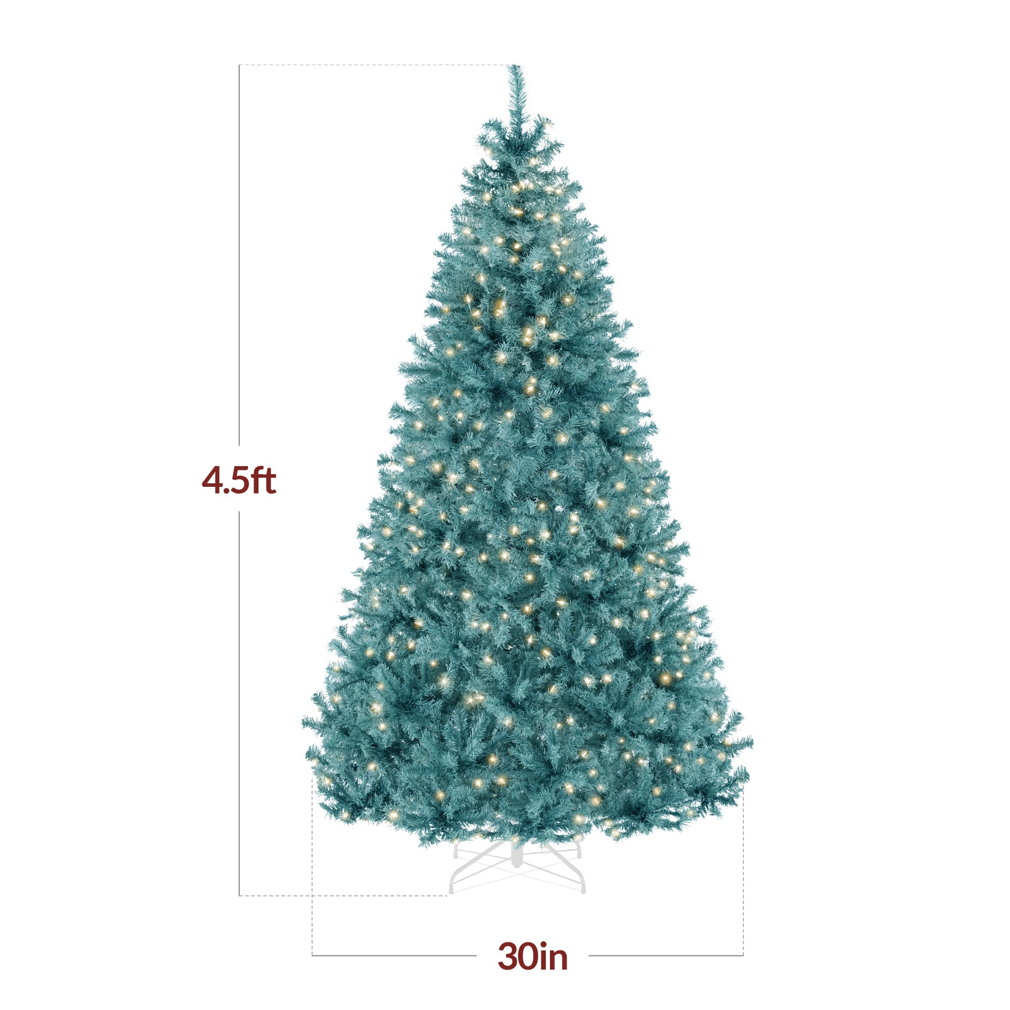 Pre-Lit Artificial Peacock Blue Christmas Tree with Incandescent Lights for indoor and outdoor holiday displays