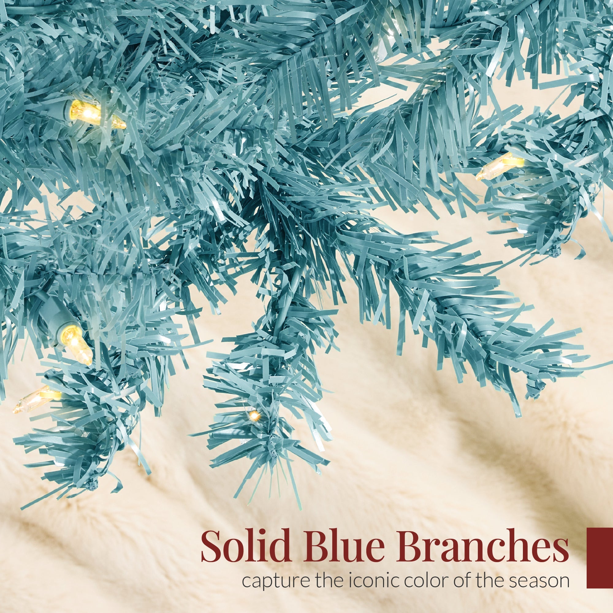 Pre-Lit Artificial Peacock Blue Christmas Tree with Incandescent Lights for indoor and outdoor holiday displays
