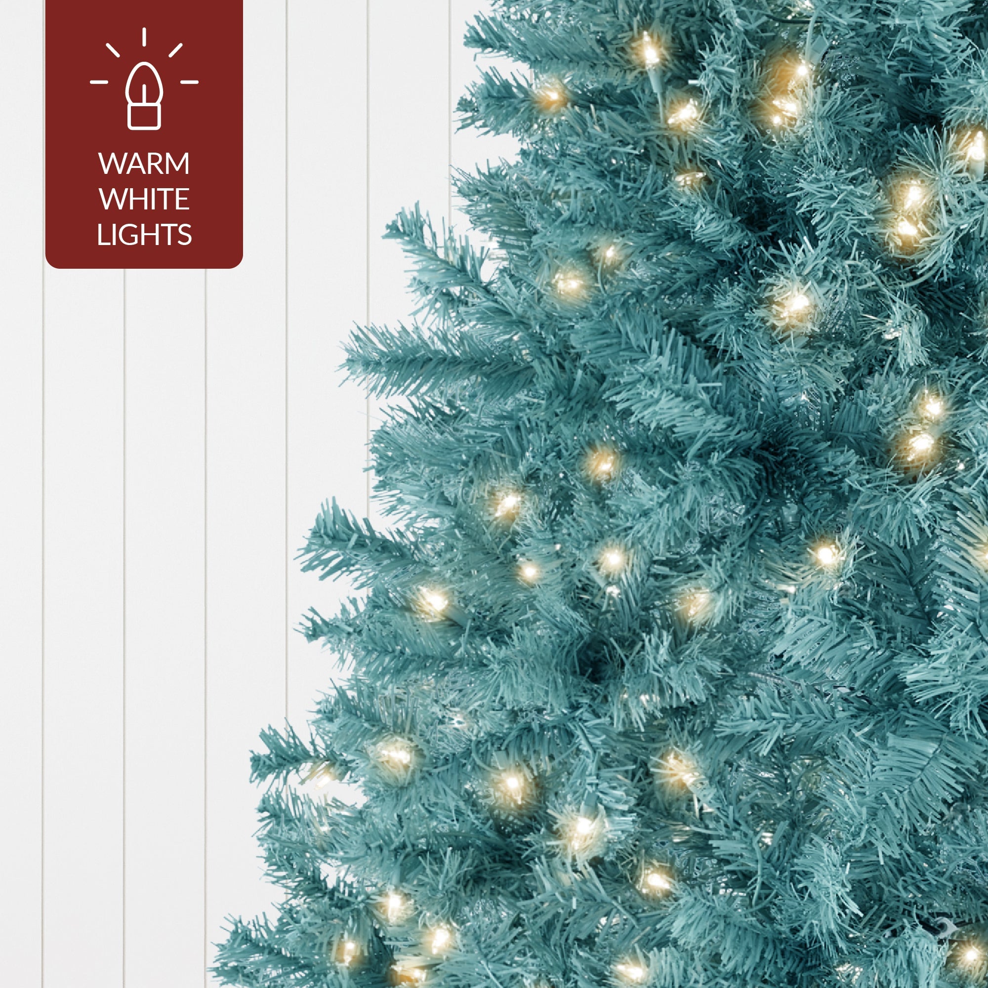 Pre-Lit Artificial Peacock Blue Christmas Tree with Incandescent Lights for indoor and outdoor holiday displays