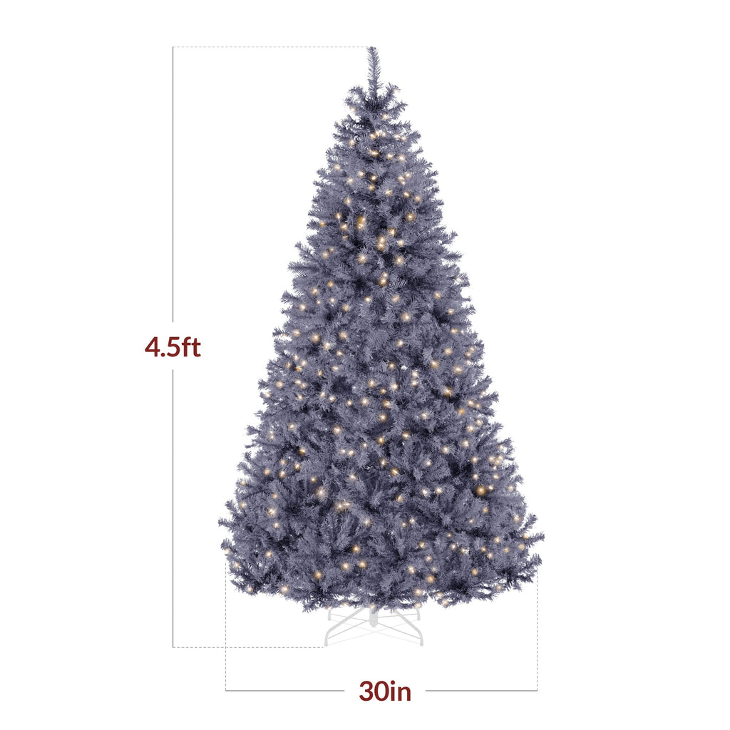 Pre-Lit Artificial Charcoal Gray Christmas Tree with Incandescent Lights for indoor and outdoor holiday displays