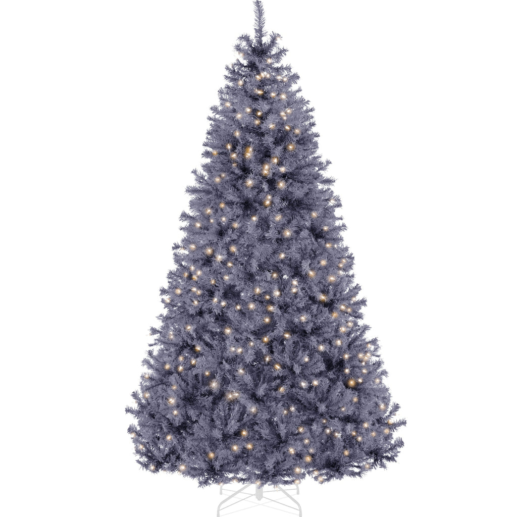 Pre-Lit Artificial Charcoal Gray Christmas Tree with Incandescent Lights for indoor and outdoor holiday displays