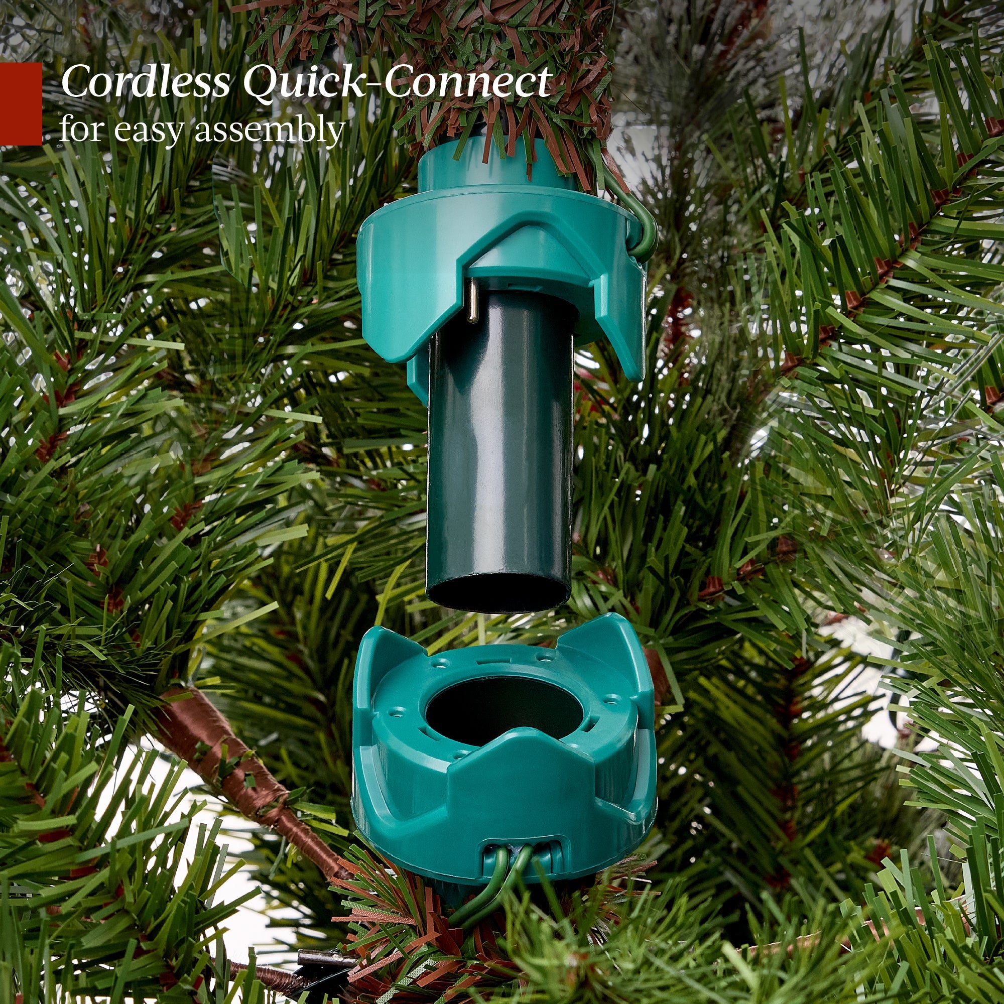 Pre-Lit Artificial Frosted Scotch Pine Pencil Christmas Tree with Metal Stand for festive seasonal decorating