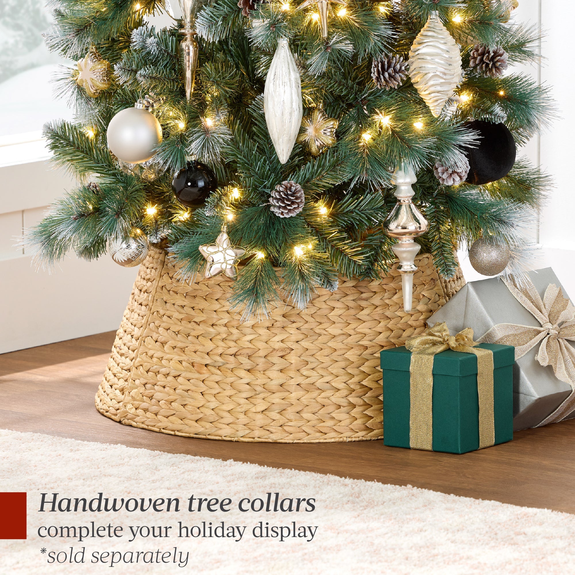 Pre-Lit Artificial Frosted Scotch Pine Pencil Christmas Tree with Metal Stand for festive seasonal decorating
