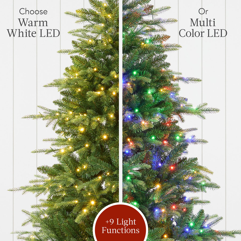 Pre-Lit Artificial Full Aspen Christmas Tree with 2-in-1 Micro LED Lights with eye-catching holiday style