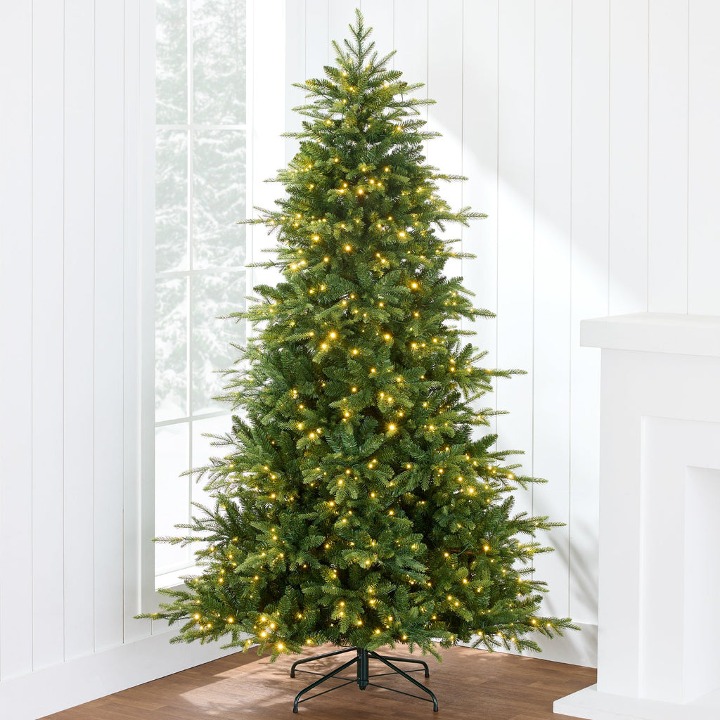 Pre-Lit Artificial Full Aspen Christmas Tree with 2-in-1 Micro LED Lights with eye-catching holiday style