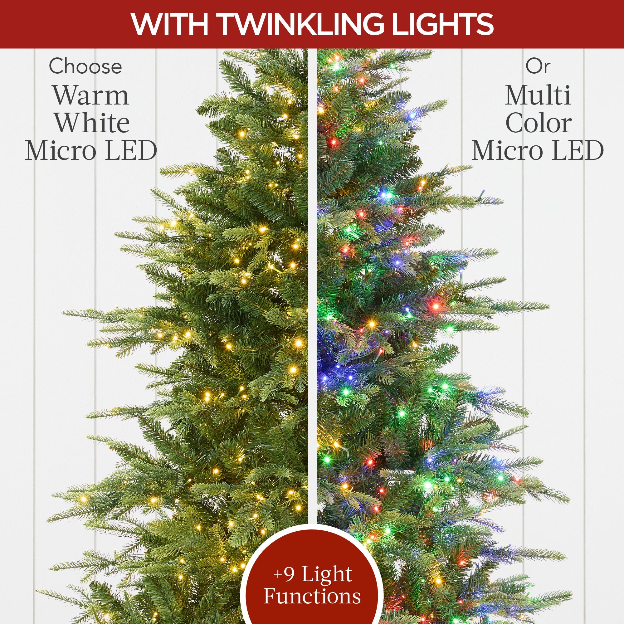 Pre-Lit Artificial Full Aspen Christmas Tree with 2-in-1 Twinkling Micro LEDs for indoor and outdoor holiday displays