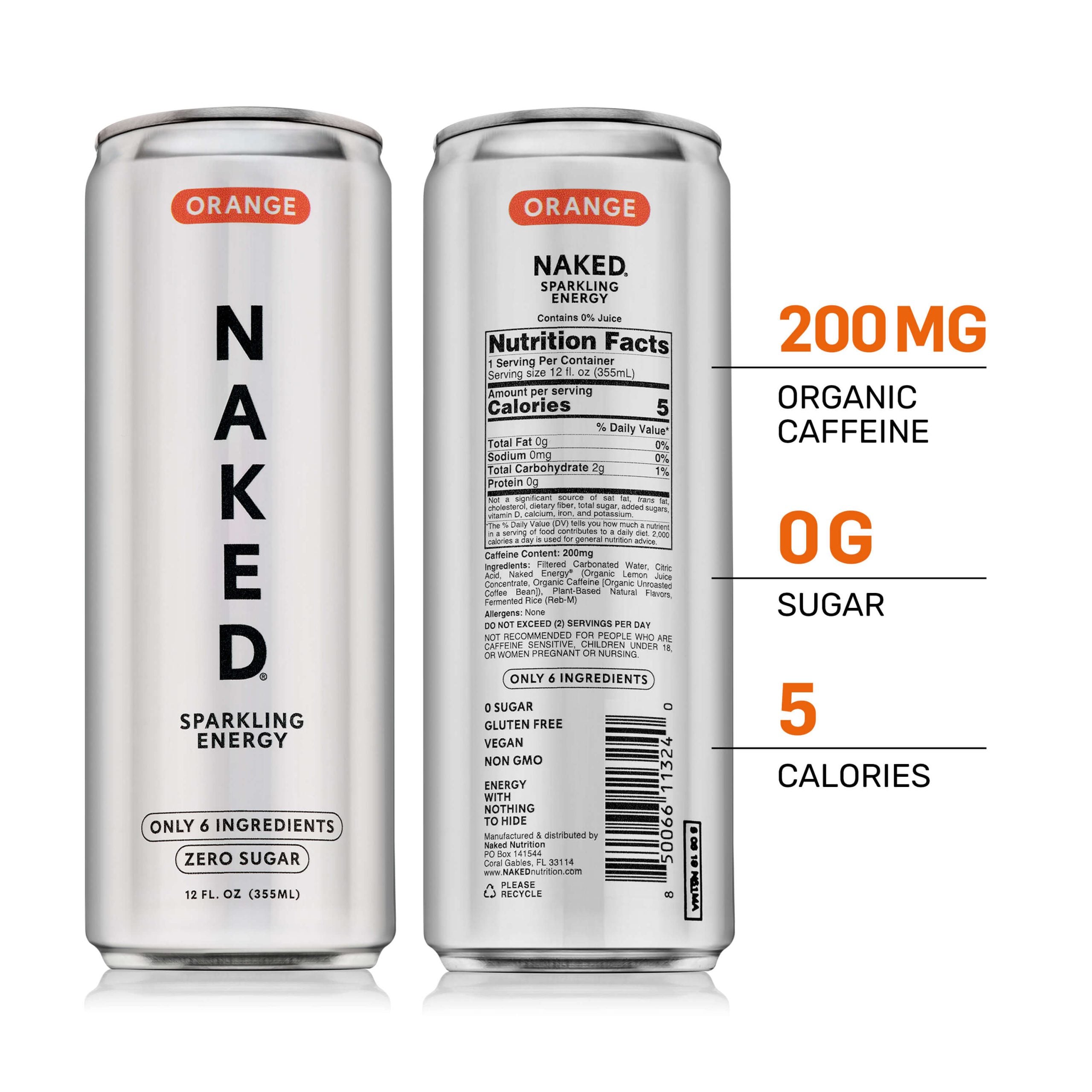 Orange Naked Sparkling Energy - Orange | Everyday Fitness Nutrition