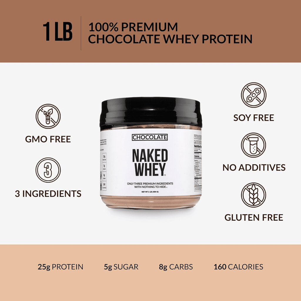Chocolate Whey Protein Powder 1lb - Chocolate | Minimal Ingredient Fitness Fuel