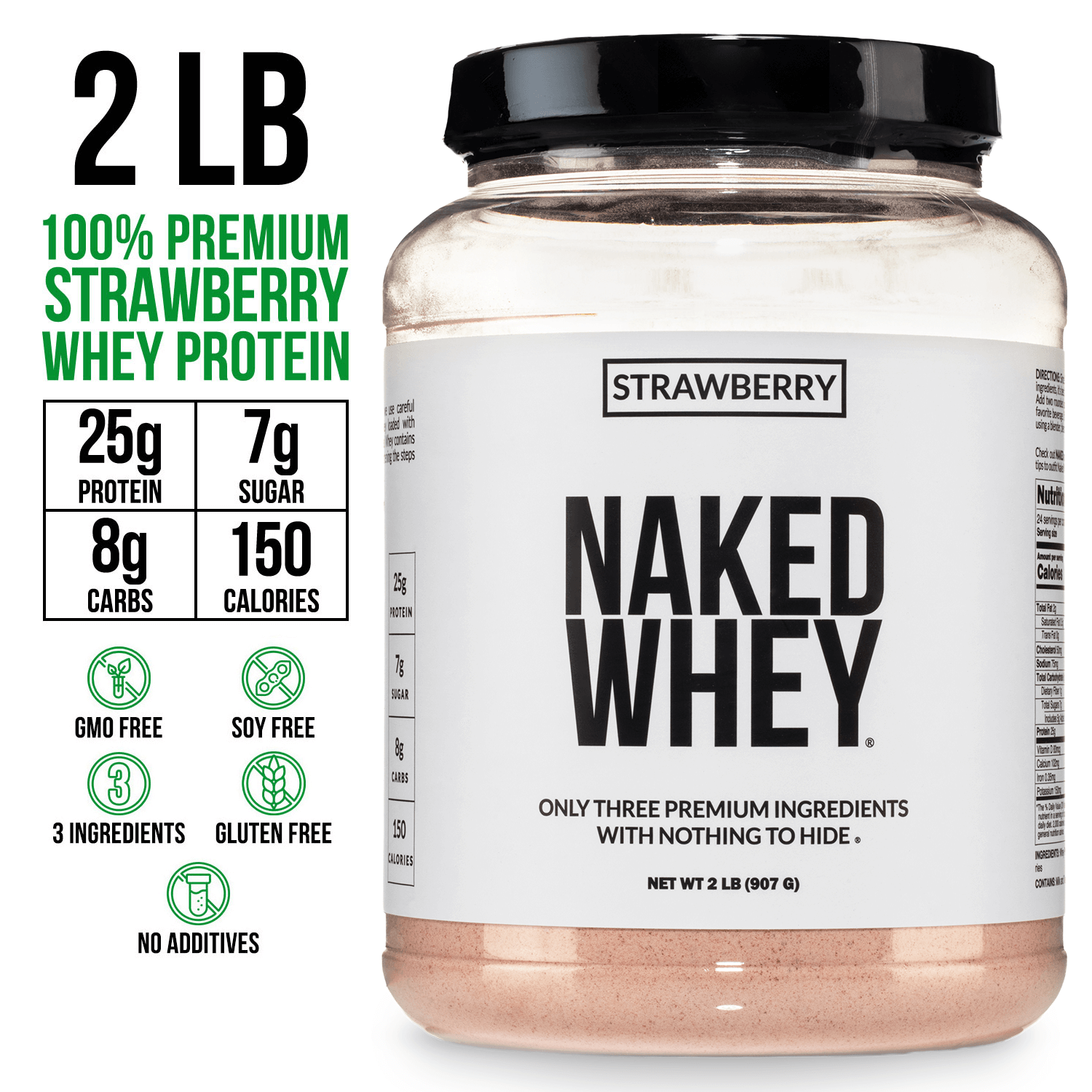 Strawberry Whey Protein Powder - Strawberry | Minimal Ingredient Fitness Fuel