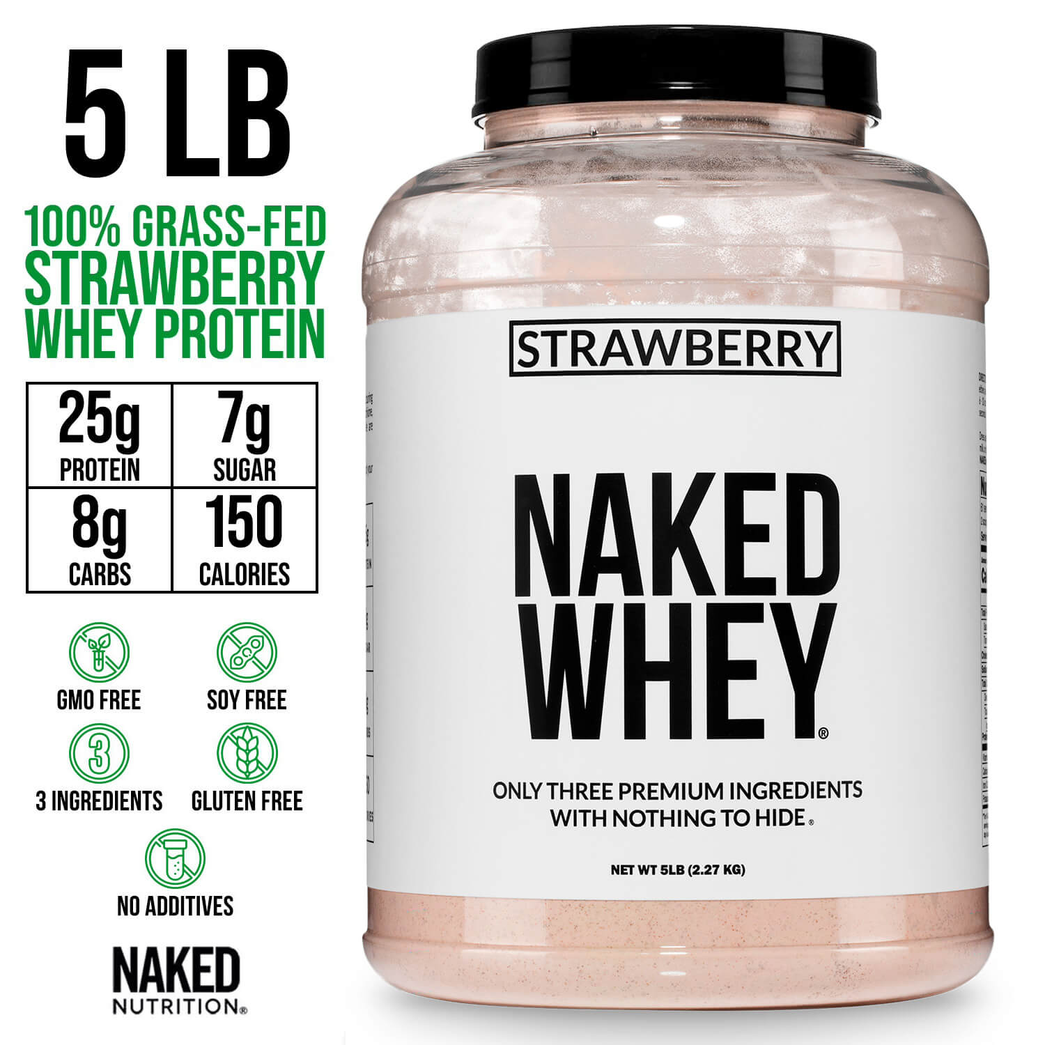 Strawberry Whey Protein Powder - Strawberry | Minimal Ingredient Fitness Fuel