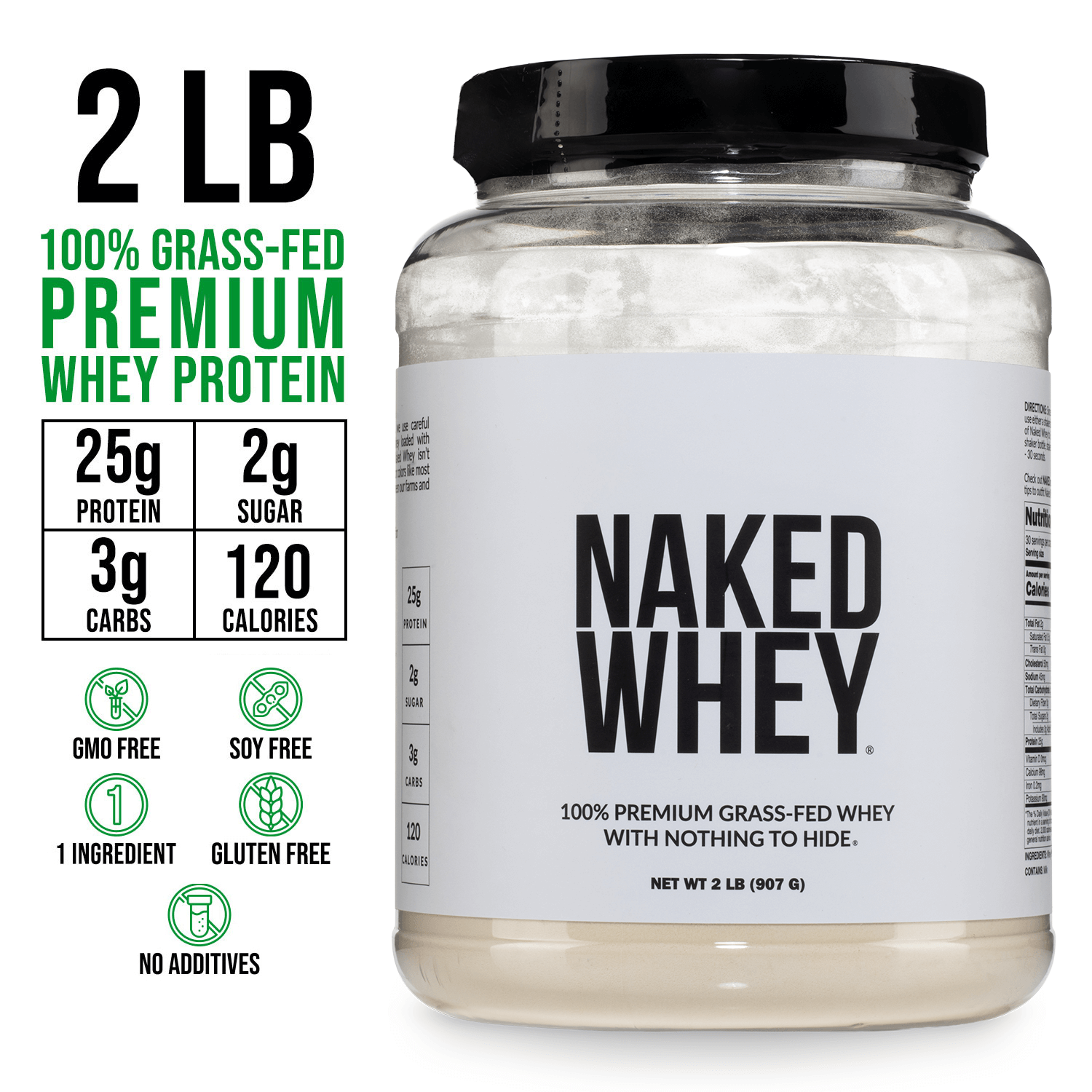 Grass Fed Whey Protein Powder - Unflavored | Minimal Ingredient Fitness Fuel