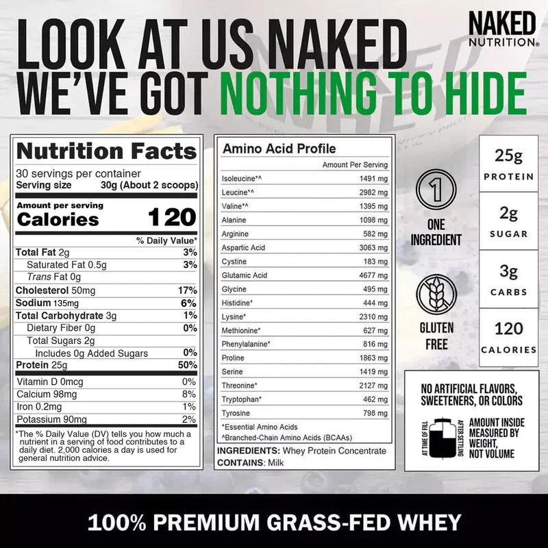 Grass Fed Whey Protein Powder - Unflavored | Minimal Ingredient Fitness Fuel