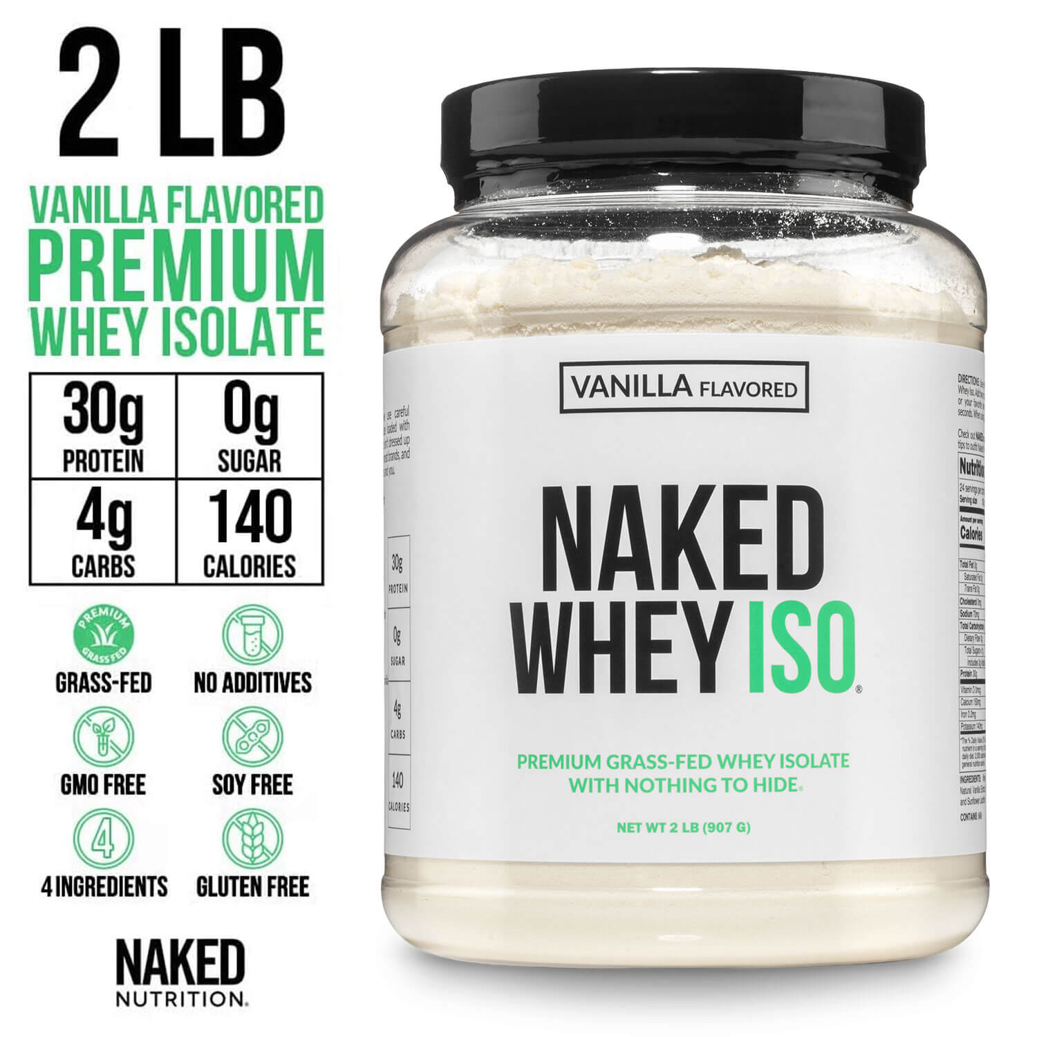 Vanilla Grass-Fed Whey Isolate Protein Powder - Vanilla | Minimal Ingredient Fitness Fuel