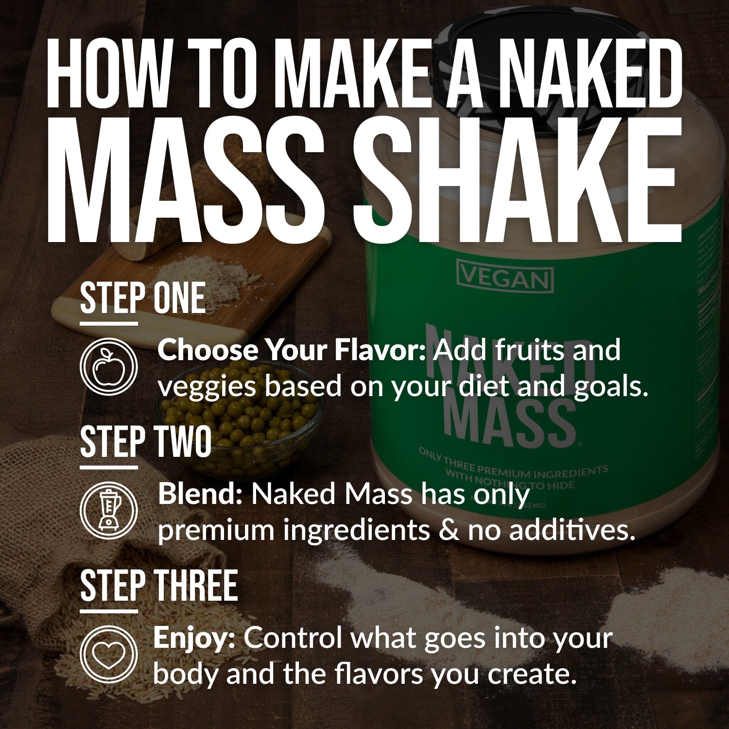 Chocolate Peanut Butter Vegan Mass Gainer Supplement - Chocolate PB (Vegan) | Simple Strength And Size Support