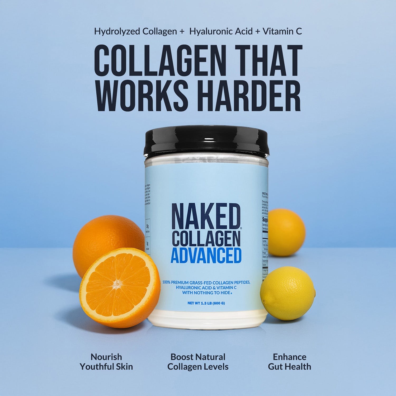 Collagen Peptides with Hyaluronic Acid - Advanced Collagen Peptides | Everyday Wellness Protein Boost