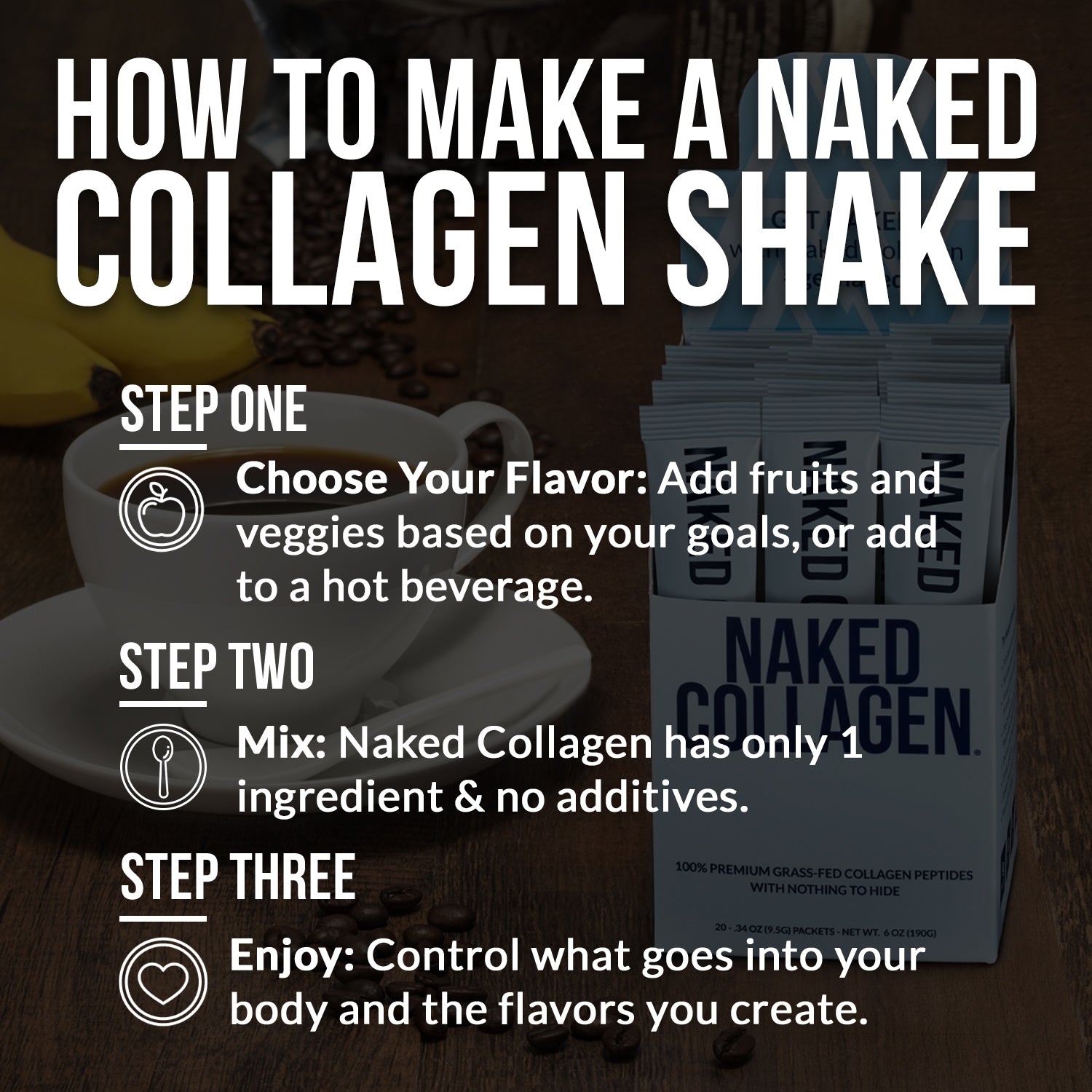 Collagen Peptides Packets - Stick Packs | Everyday Wellness Protein Boost