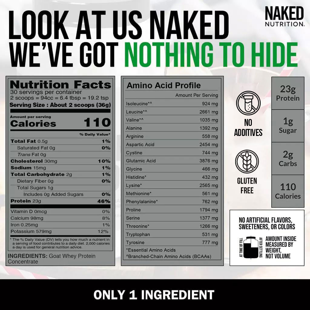 Goat Whey Protein Powder - Unflavored | Minimal Ingredient Fitness Fuel