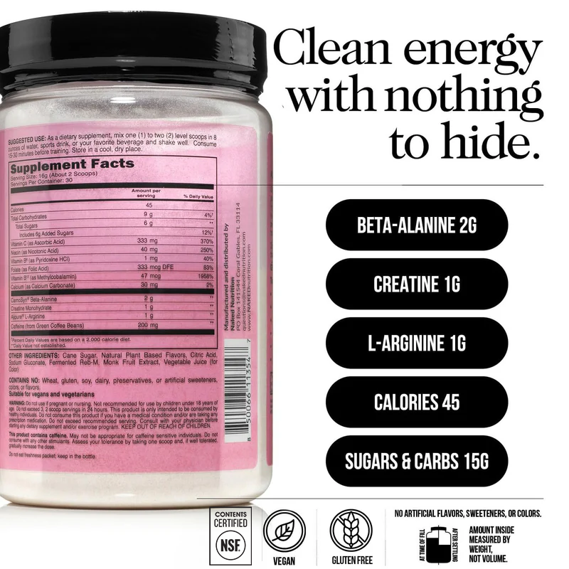 Strawberry Lemonade Pre Workout Supplement - Strawberry Lemonade | Clean Fuel Before Workouts