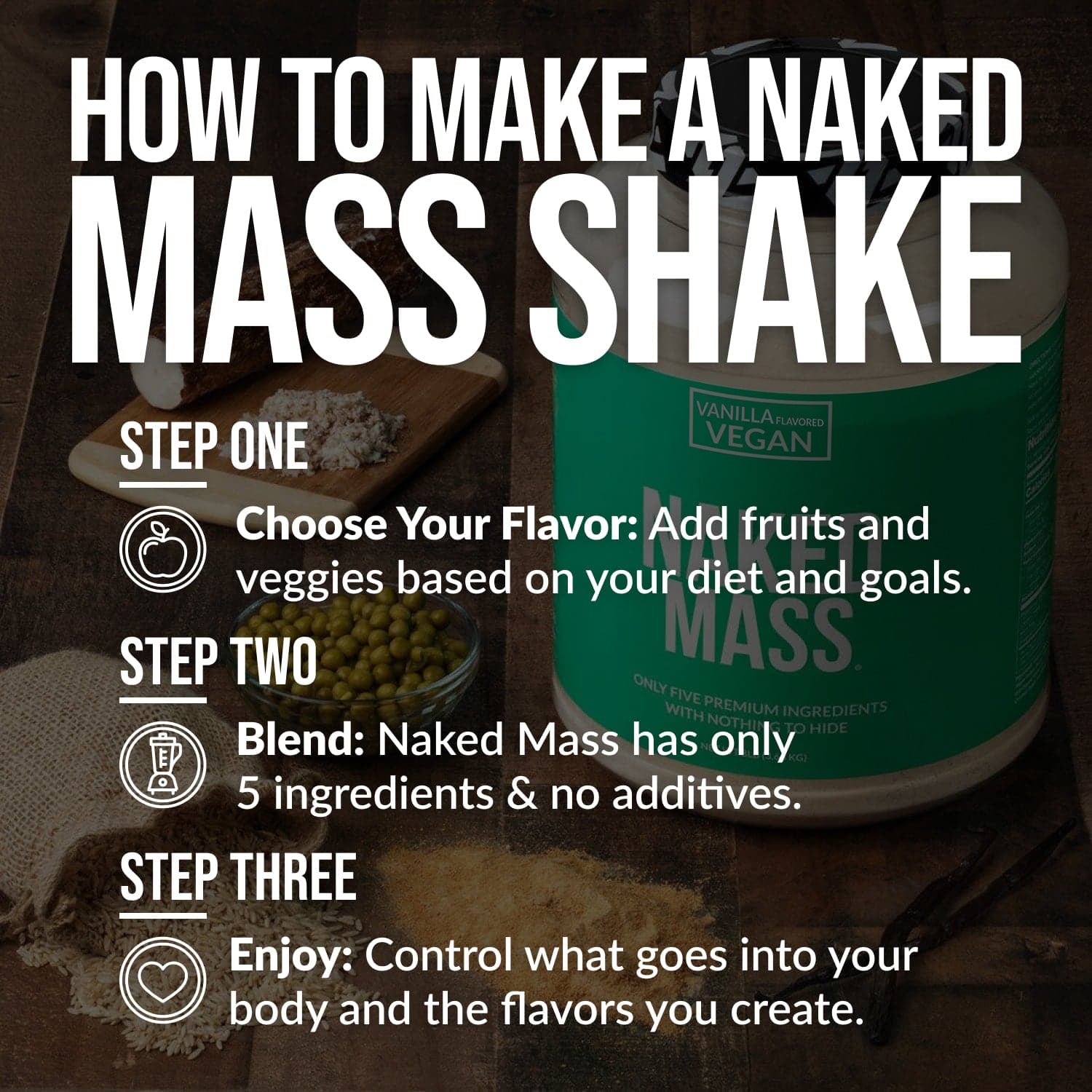Vanilla Vegan Mass Gainer Supplement - Vanilla (Vegan) | Simple Strength And Size Support