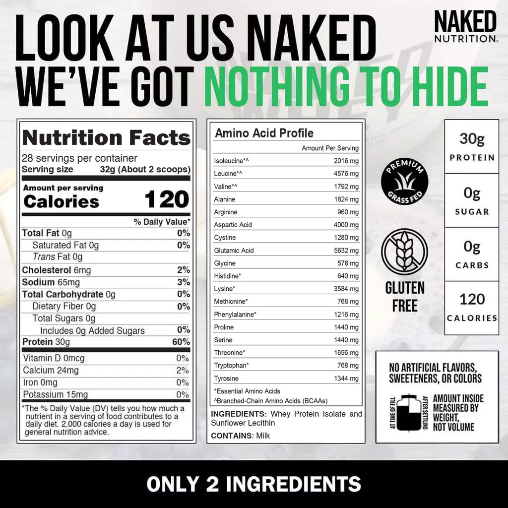 Grass Fed Whey Isolate Protein Powder - Unflavored | Minimal Ingredient Fitness Fuel